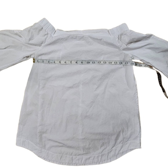 Free People Off Shoulder Top Women Size S White Bell Sleeve Tie Cuff Boho Chic - Picture 4 of 7